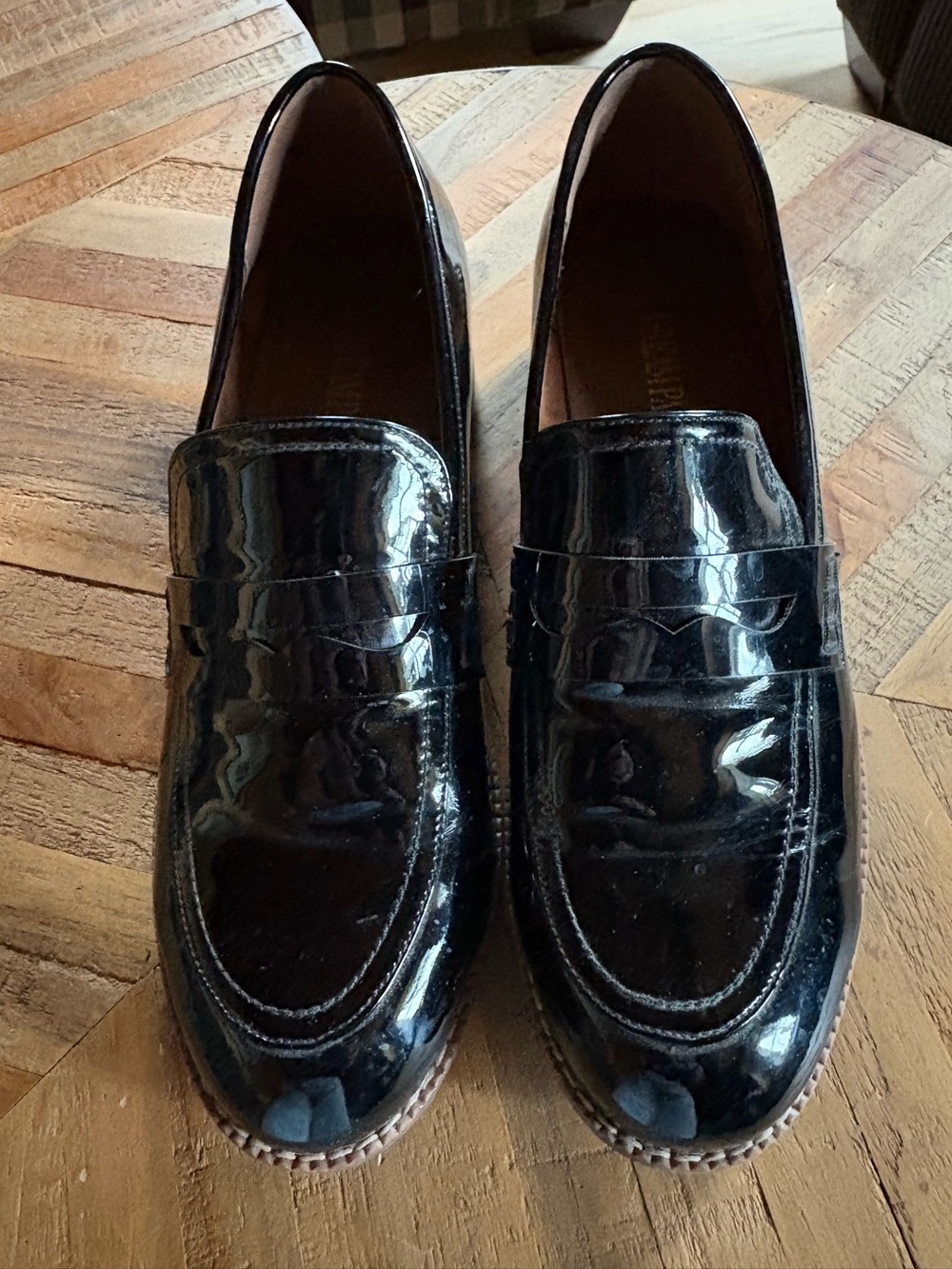Dream Pairs Black Vegan Patent Leather Penny Loafers - Picture 2 of 9